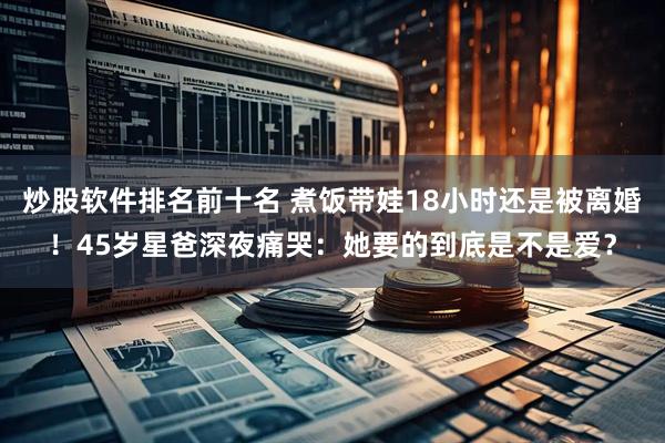 炒股软件排名前十名 煮饭带娃18小时还是被离婚！45岁星爸深夜痛哭：她要的到底是不是爱？